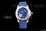 Perfect Replica GF Factory Breitling Avenger II GMT Blue Face Stainless Steel Case 43mm Watch
